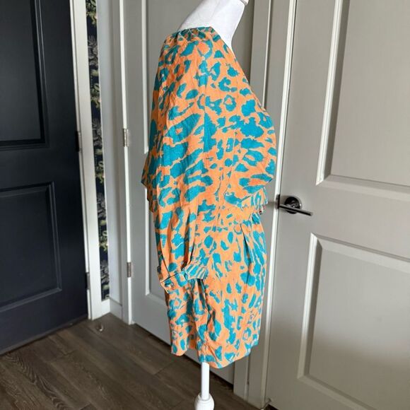 NWT Agua Bendita Linnea Orange and Blue Printed Romper Size S - Picture 3 of 7